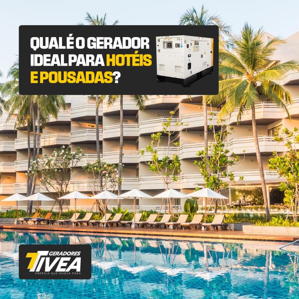 Imagem de um gerador de energia Tivea a diesel, ideal para atender as necessidades de hotéis e pousadas.